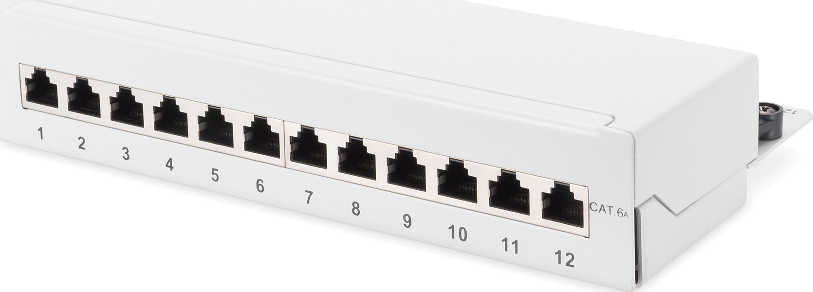 DIGITUS Patchpanel 1HE 12-Port Cat6A geschirmt grau adapteris