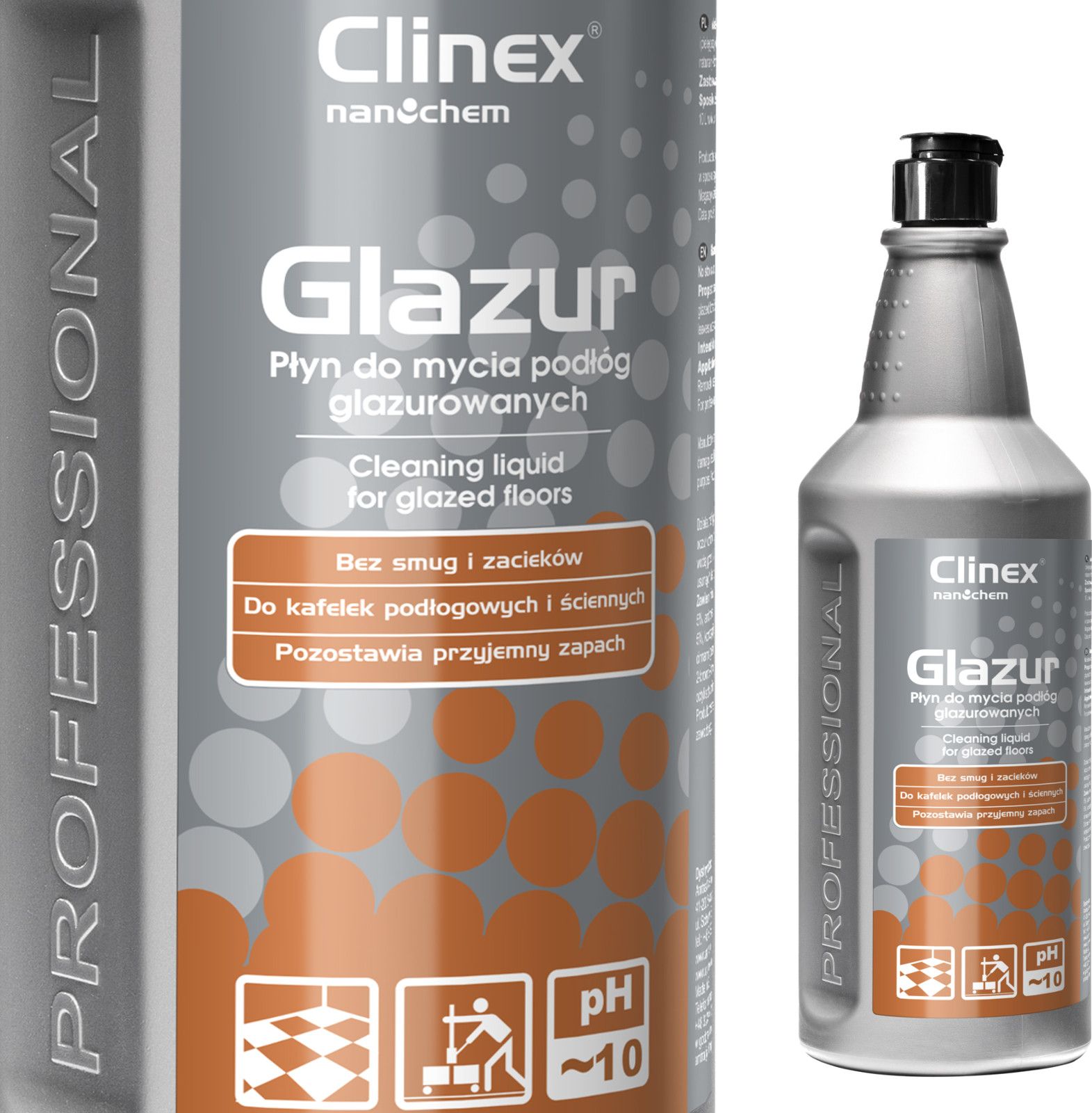 Clinex Plyn do mycia podlog plytek glazury kamienia CLINEX Glazur 1L Plyn do mycia podlog plytek glazury kamienia CLINEX Glazur 1L 77-162 (5 Sadzīves ķīmija