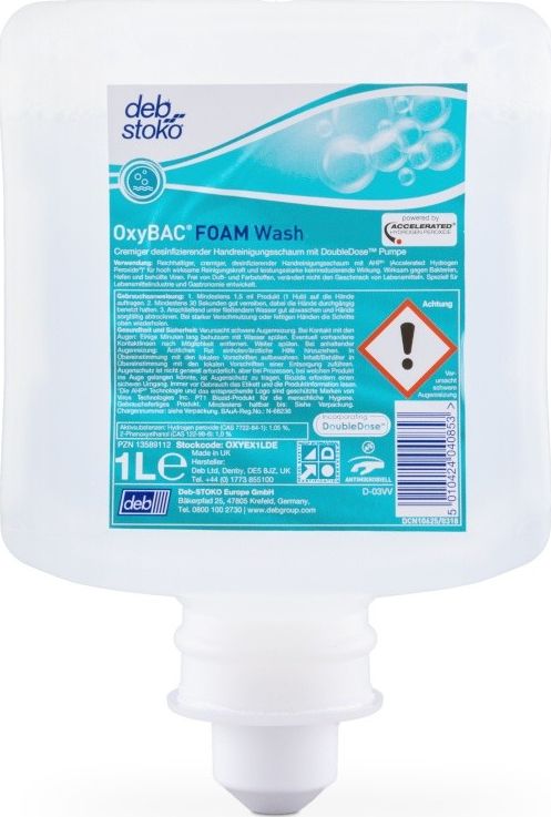 DEB Mydlo antybakteryjne w pianie DEB Oxybac Foam Wash, zapas do dozownika, 1000ml HG-104395 (5010424105132)