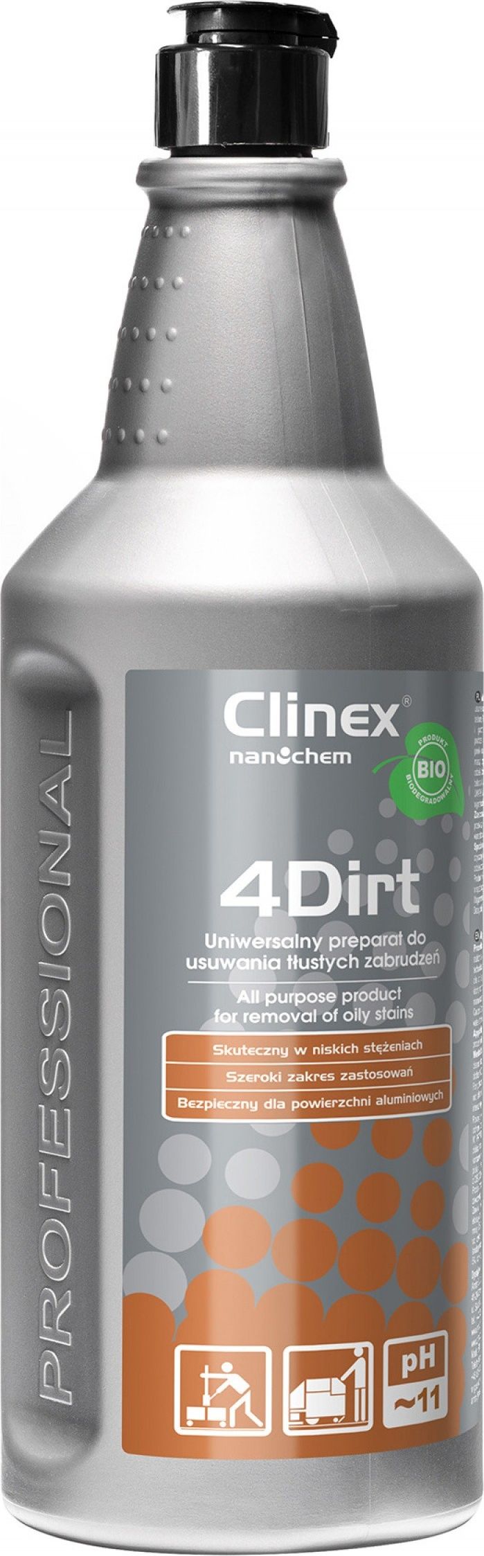 Clinex Preparat 4Dirt do usuwania tlustych zabrudzen 1 L 77-640 (5907513273196) Sadzīves ķīmija