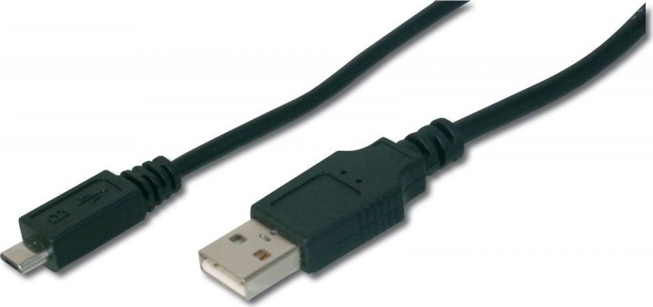Kabel USB Digitus USB-A - microUSB 1 m Czarny (AK300110010S) AK300110010S (4016032285793) USB kabelis