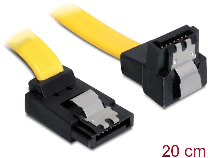 DeLOCK Cable SATA - SATA-Kabel - Serial ATA 150/300/600 - 7-poliges SATA - bis - 7-poliges SATA - 20cm - 90-Grad-Anschluss, verriegelt (8281 kabelis datoram