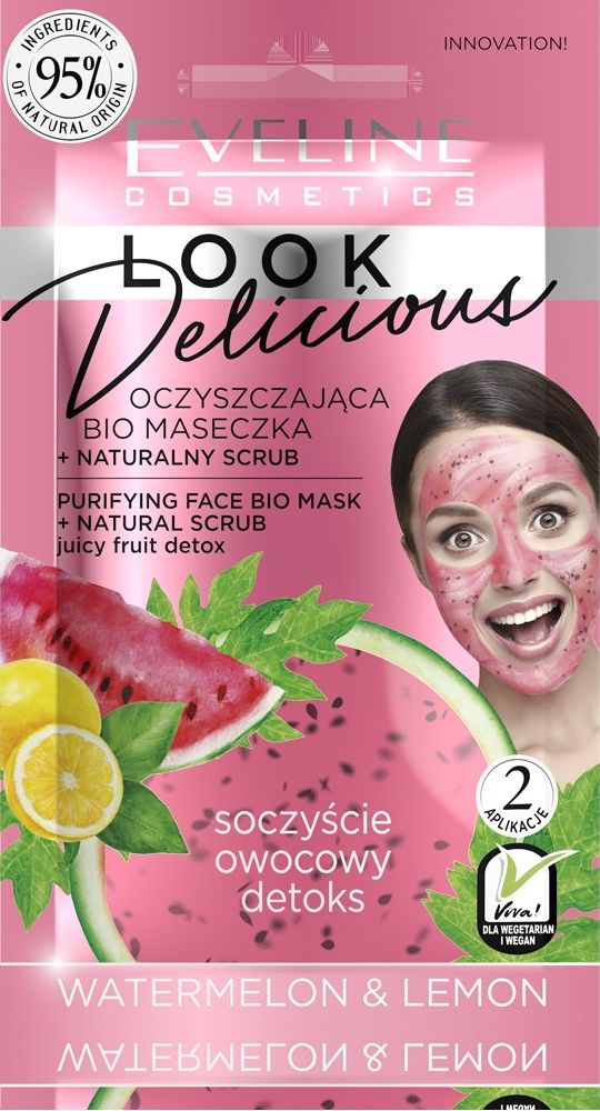 Eveline Look Delicious Bio Maseczka + scrub watermelon & lemon 0826211 (5903416026211)
