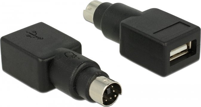 65898 Kabelschnittstellen-/adapter PS/2 USB Typ-A Schwarz, Edelstahl (65898) kabelis, vads