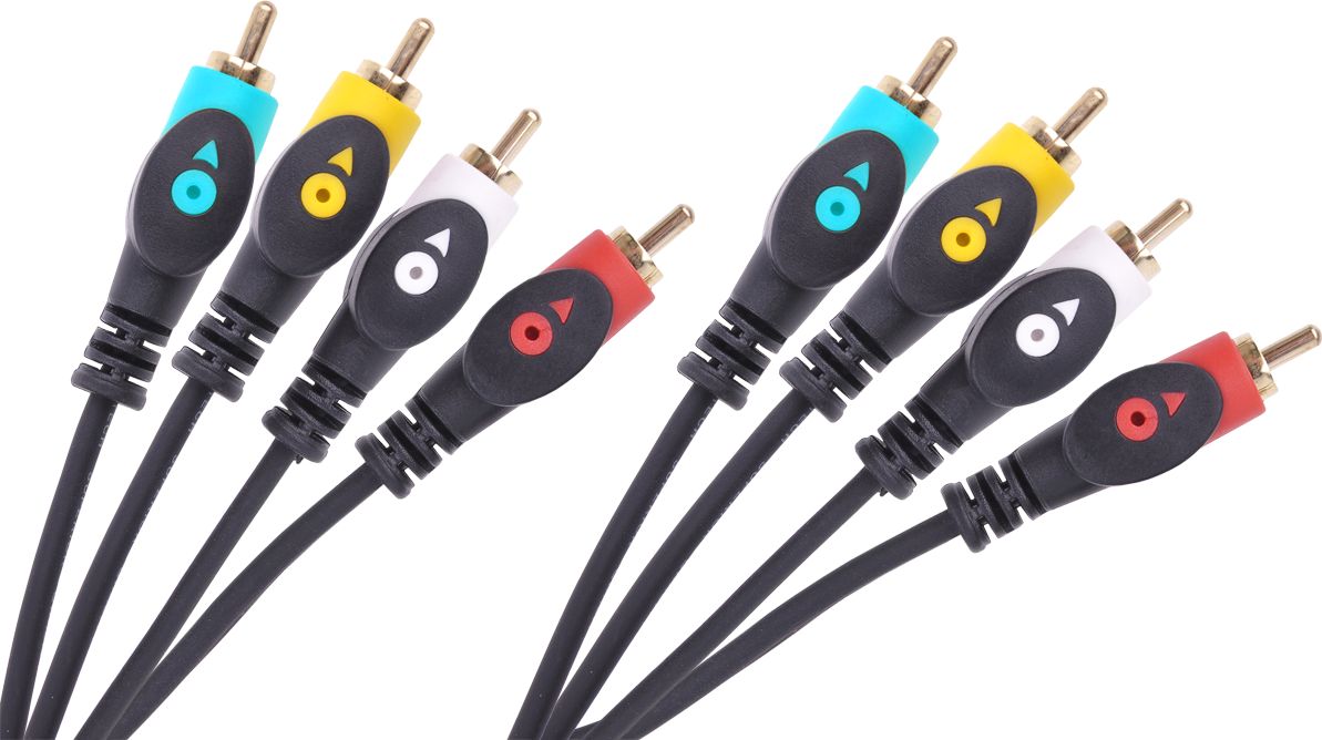 Kabel Cabletech RCA (Cinch) x4 - RCA (Cinch) x4 1.8m czarny (KPO3906-1.8) KPO3906-1.8 (5901436754794) kabelis video, audio