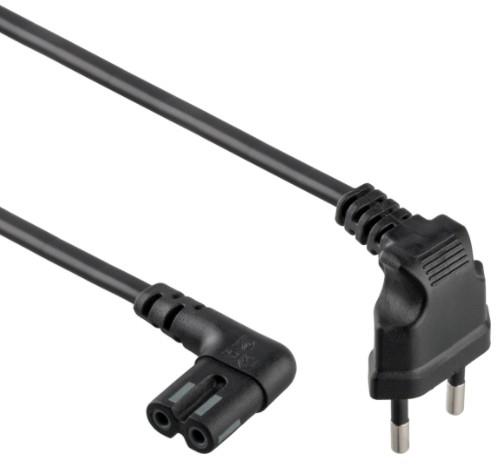 Power cord C7 angled connectors 1m kabelis datoram