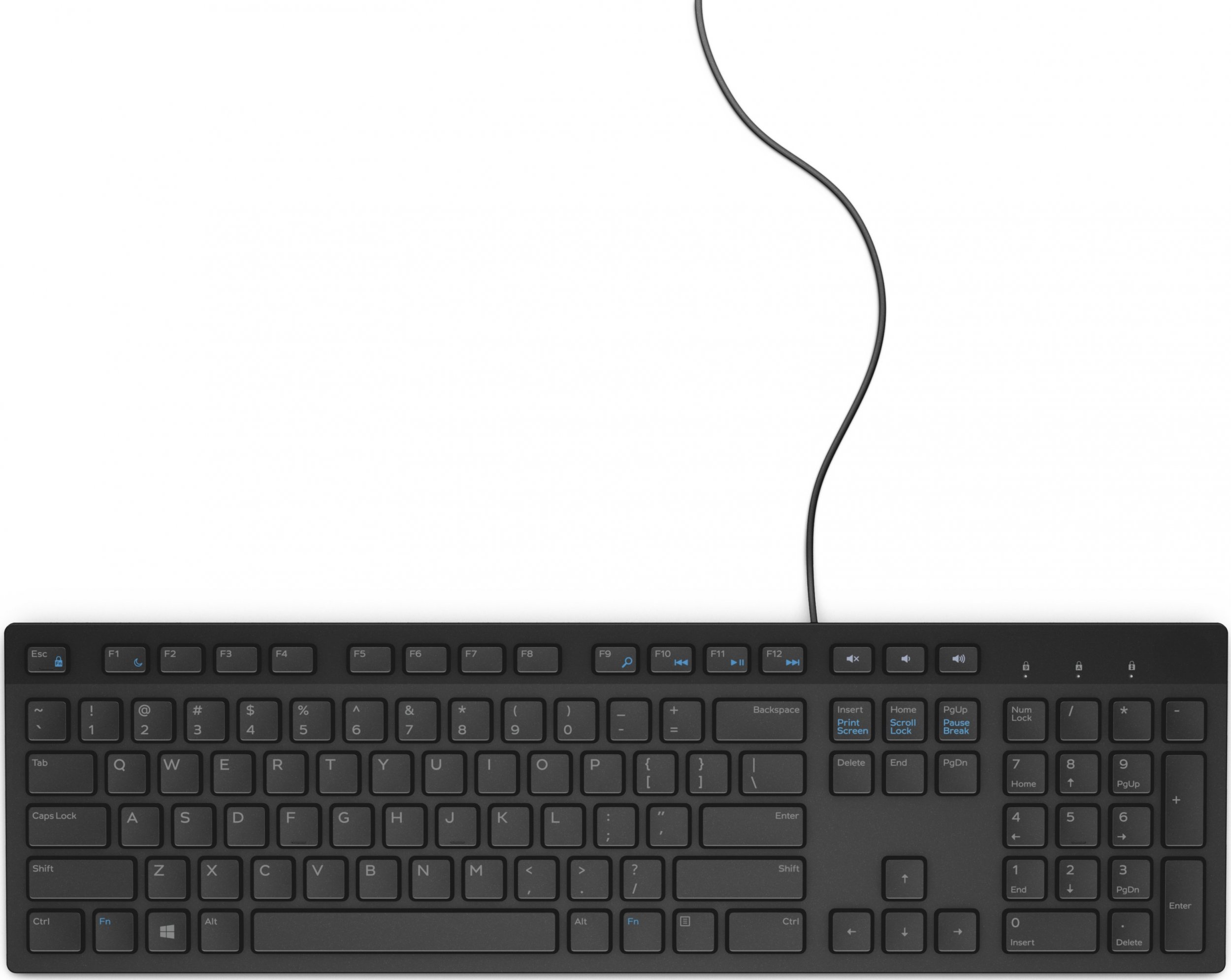 Keyboard USB Dell KB216 Multimedia black klaviatūra