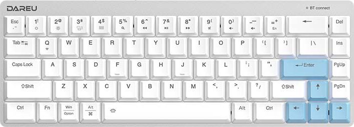 Wireless mechanical keyboard Dareu EK868 Bluetooth (white&blue) klaviatūra