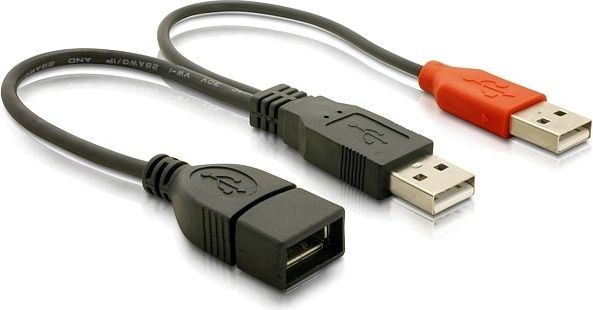 Delock USB data- and power cable, black USB kabelis