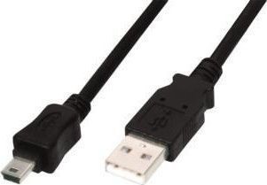 Assmann Connection cable USB A /miniUSB B M/M 1.8 m black basic USB kabelis