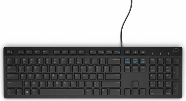 Dell Keyboard (QWERTY) KB216 Wired Multimedia Black US/International (Kit) klaviatūra