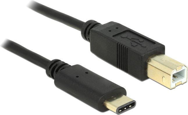 Delock Cable USB Type-C 2.0 male > USB 2.0 Type-B male 2m black USB kabelis