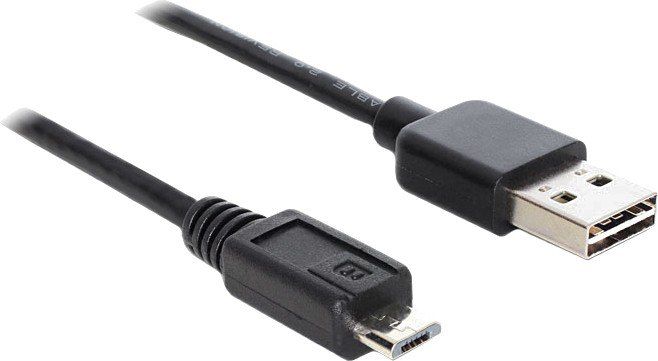 Delock Cable EASY-USB 2.0-A male > USB 2.0 micro-B male 1 m, black USB kabelis