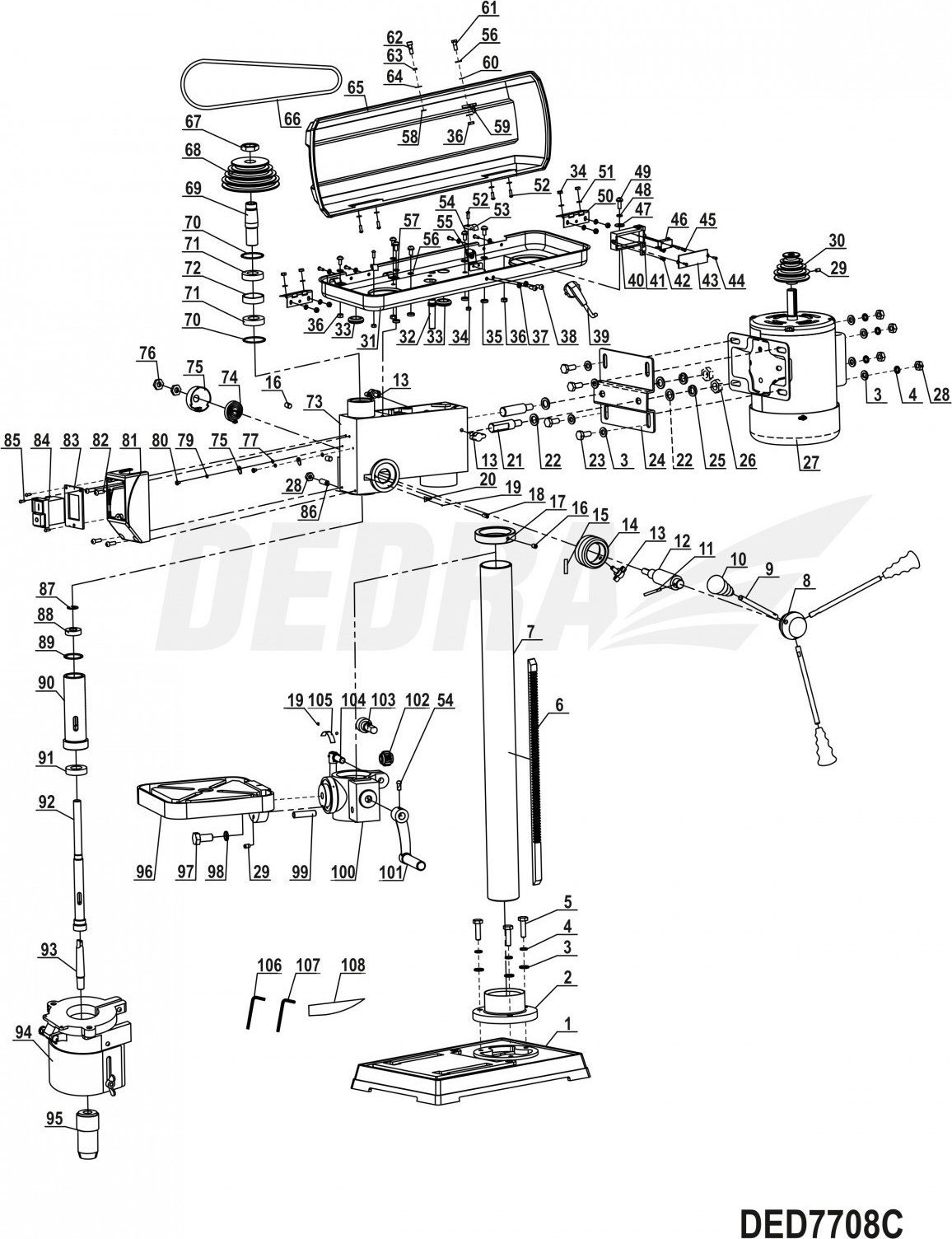 Dedra Pasek napedowy O-800 XDED7708C.66 (5900315076941) Zāles pļāvējs - Trimmeris