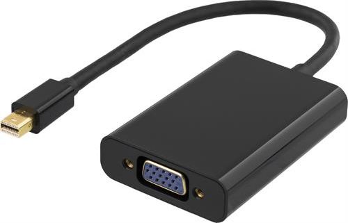 Adapter AV Deltaco DisplayPort Mini - D-Sub (VGA) czarny DELTACO DP-VGA13 - DisplayPort adapter - (7340004693581)