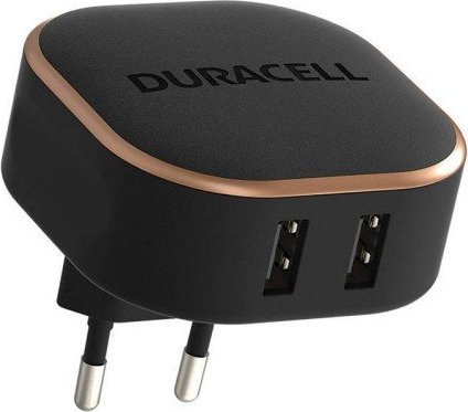 Duracell Wall Charger 2xUSB 2.4A 24W (black) iekārtas lādētājs