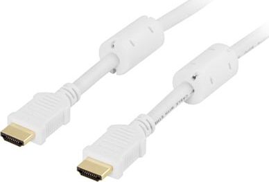 Kabel Deltaco HDMI - HDMI 1m bialy (Deltaco HDMI-1010A - 1m HDMI Hvid) Deltaco HDMI-1010A - 1m HDMI Hvid (7340004662259) kabelis video, audio