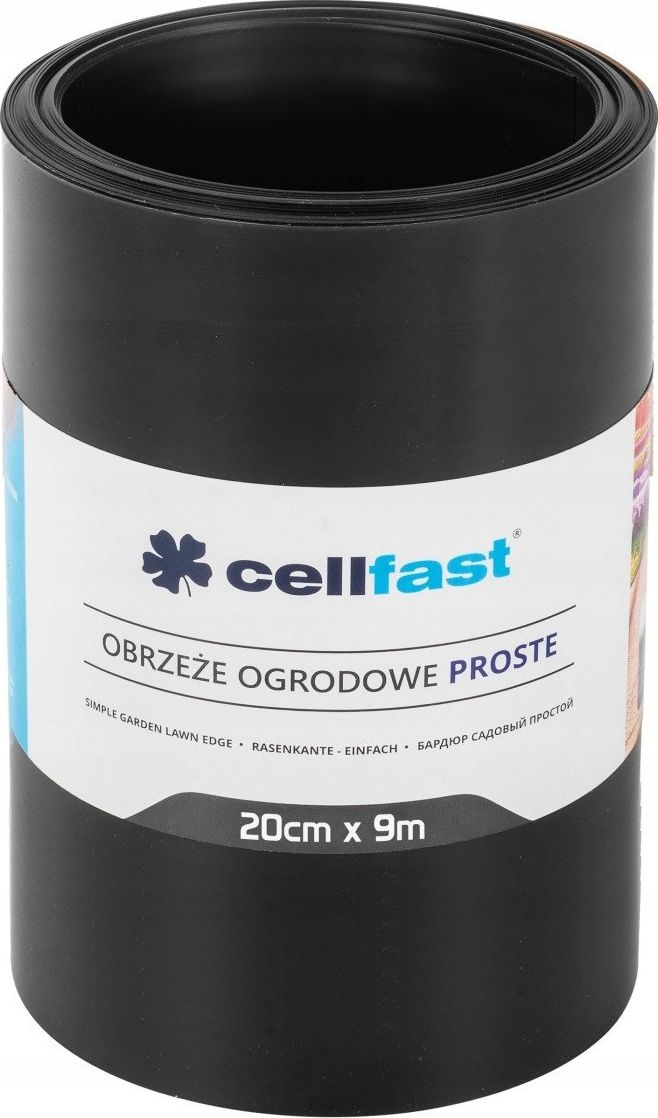 Cellfast Obrzeze Ogrodowe Proste Czarne 20cm x 9m CEN-66972 (5907553505530)