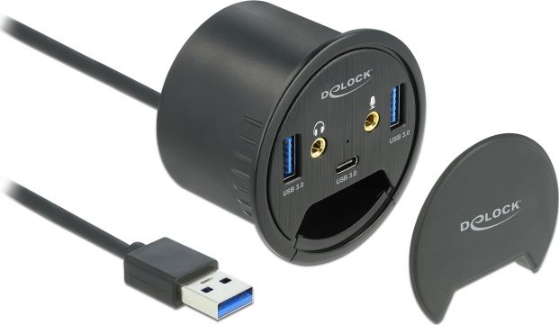 DELOCK USB-HUB 3Port 1x Typ-C / 2x Typ-A + HD-Audio Ports USB centrmezgli