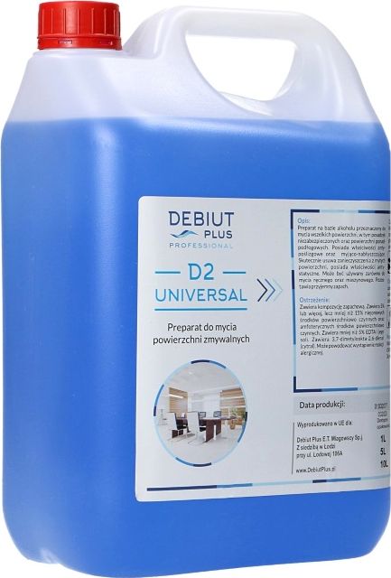 Debiut Plus Professional Debiut Plus Professional D2 Universal - Preparat do mycia powierzchni zmywalnych - 5 l D2 UNIVERSAL 5L (59076626406 Sadzīves ķīmija