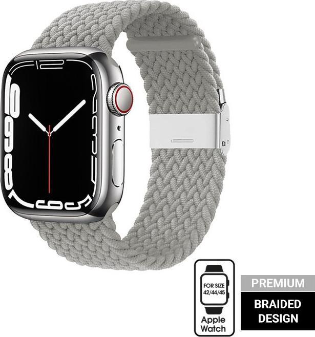 Crong Crong Wave Band - Pleciony pasek do Apple Watch 42/44/45 mm (jasny szary) CRG-44WAV-CMP (5904310701549)