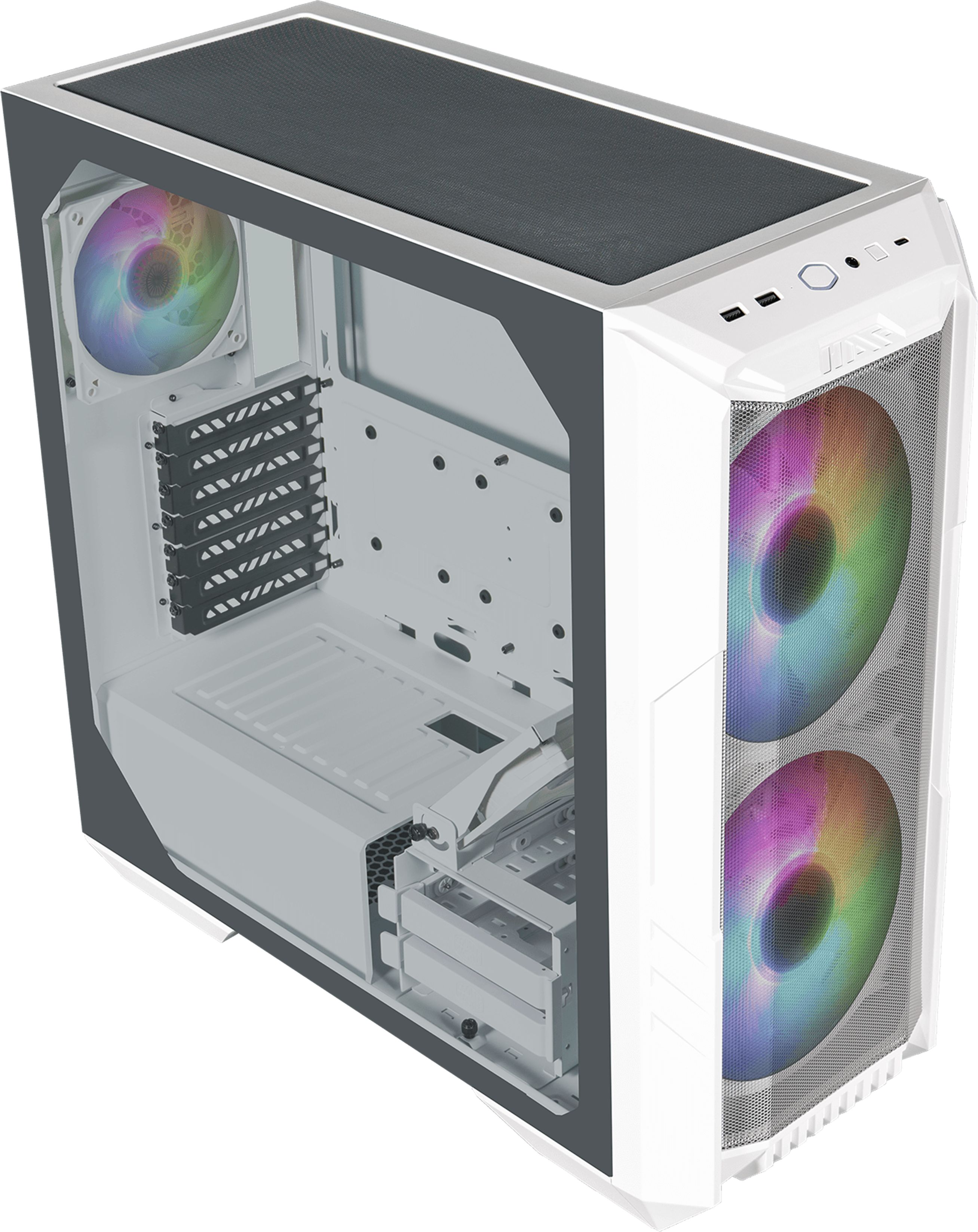 Cooler Master HAF 500, Midi-Tower, ARGB, Tempered Glass - weis Datora korpuss