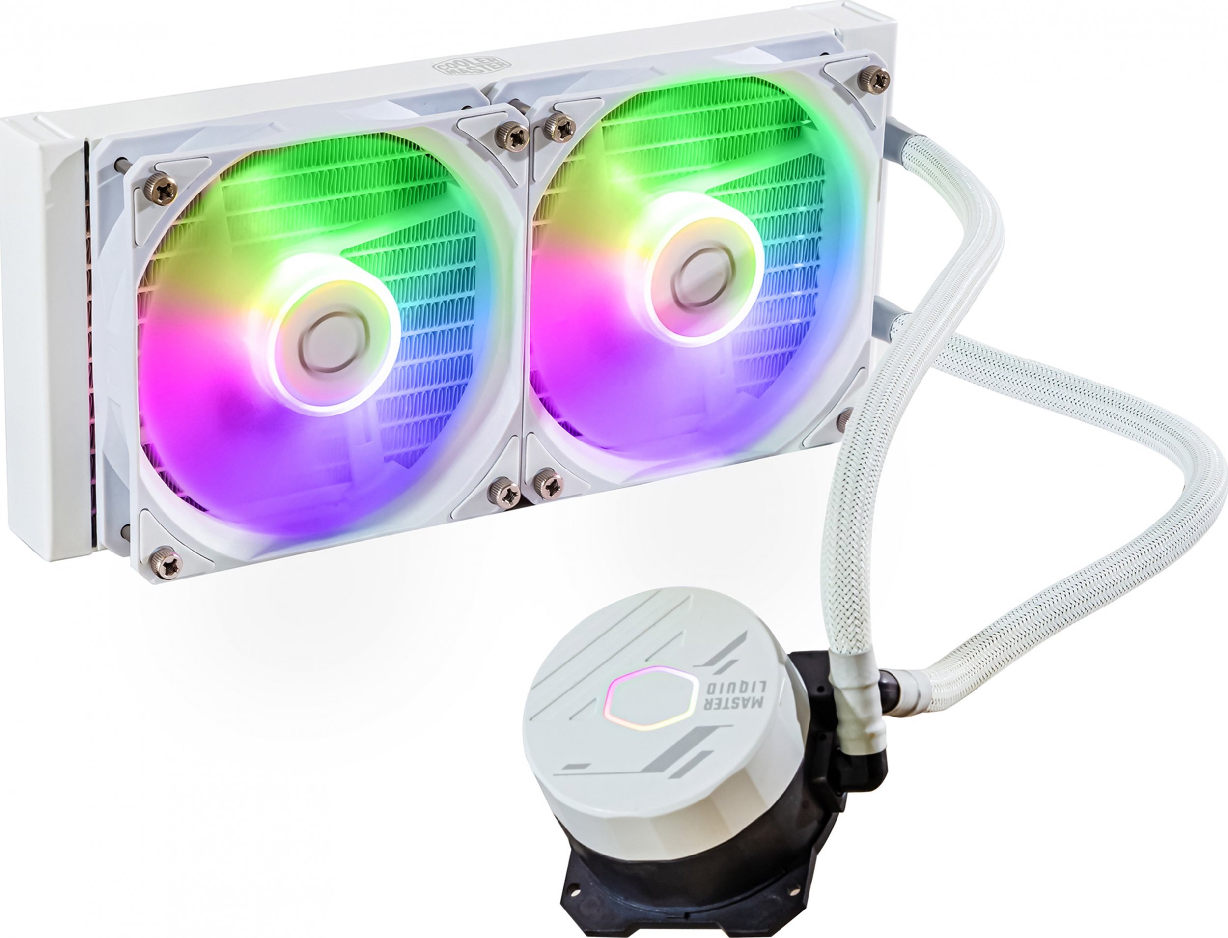 Cooler Master MasterLiquid 240L Core ARGB White Processor Liquid ooling kit 12 cm procesora dzesētājs, ventilators