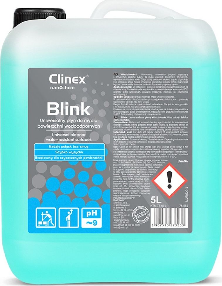 Clinex Uniwersalny plyn Blink do mycia powierzchni wodoodpornych 77-644 (5907513273233) Sadzīves ķīmija