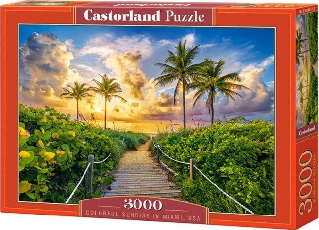 Castorland Puzzle 3000 Colorful Sunrise in Miami, USA 513346 (5904438300617) puzle, puzzle