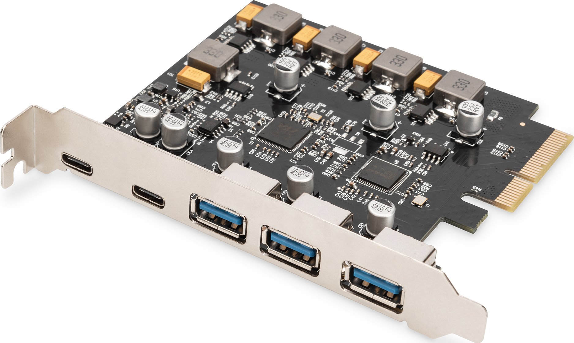 DIGITUS PCI Card 2x USB-C 3x USB-A karte