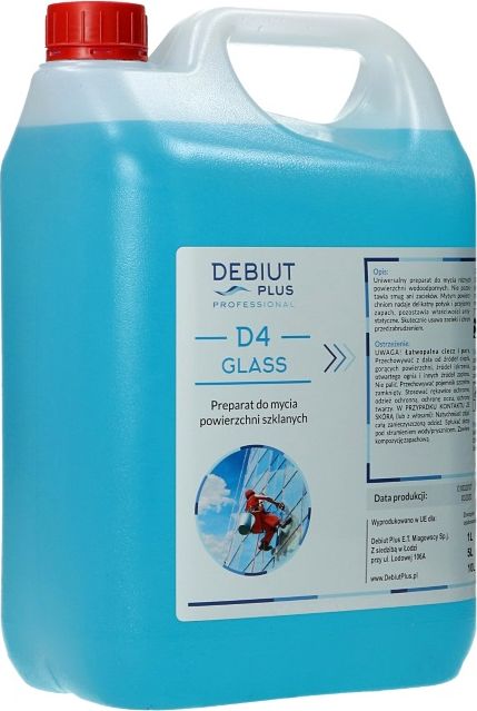 Debiut Plus Professional Debiut Plus Professional D4 Glass - Preparat do mycia powierzchni szklanych - 5 l D4 GLASS 5L (5907662640719) Sadzīves ķīmija