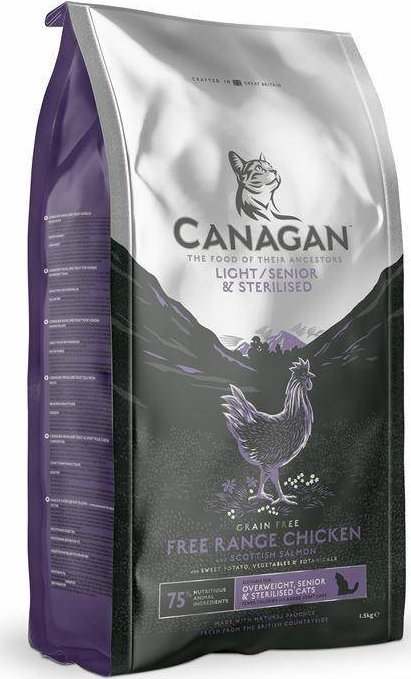 Canagan CANAGAN KOT 4kg LIGHT/SENIOR & STERILISED /3 VAT017877 (5029040013158) kaķu barība