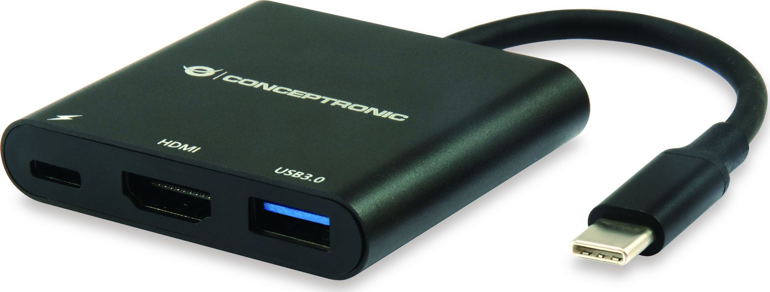 CONCEPTRONIC Adapter USB-C -> HDMI,USB3.0,PD 4K30Hz 0.15m sw adapteris