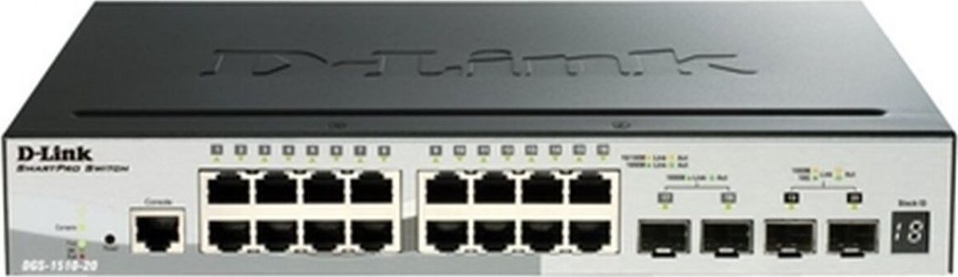 DGS 1510-20 - Switch - L3 - Smart - 16 x 10/100/1000 + 2 x Gigabit SFP + 2 x ... Rūteris