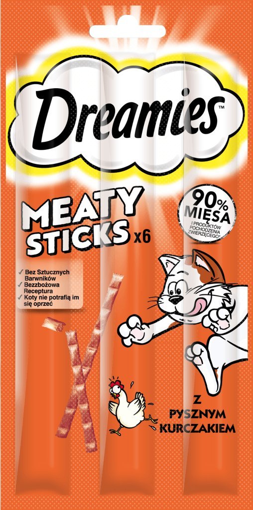 Dreamies Dreamies Meaty Sticks Kurczak 30g 12894063 (4008429151293) kaķu barība
