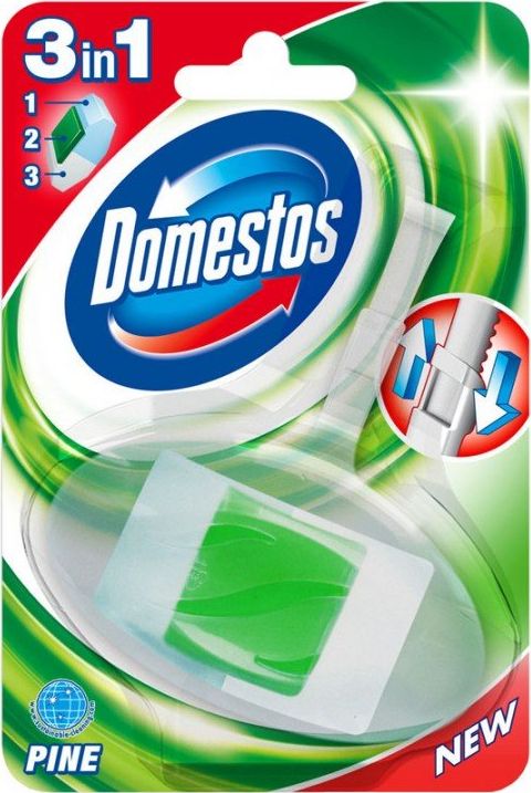 Domestos 3in1 Toilet Rim Block Pine 40g Sadzīves ķīmija