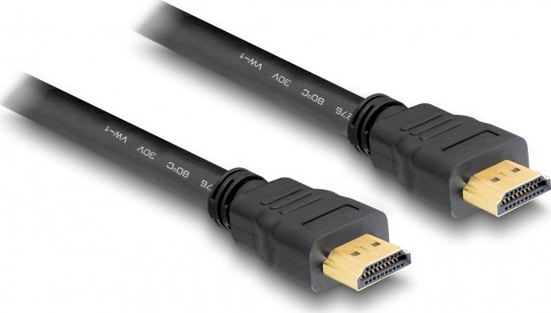 Delock HDMI Ethernet A -> A St/St 10.00m 4K Gold kabelis video, audio