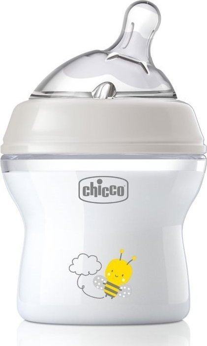 Chicco CHICCO_NaturalFeeling Butelka plastikowa 150ml ze smoczkiem silikonowym przeplyw wolny 0m+ 8058664153657 (8058664153657) bērnu barošanas pudelīte