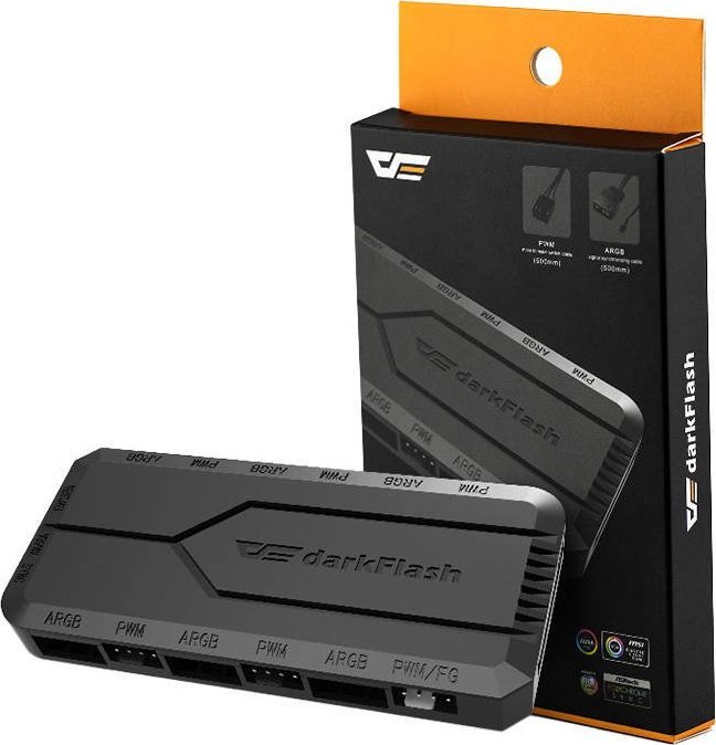 Fan control box for computer Darkflash RC2 RGB PWM + remote controller (black) aksesuārs datorkorpusiem