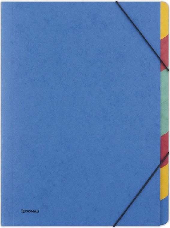 Donau Teczka z gumka DONAU, preszpan, A4, 7 przekladek, niebieska 8647119-10 (9003106062935)