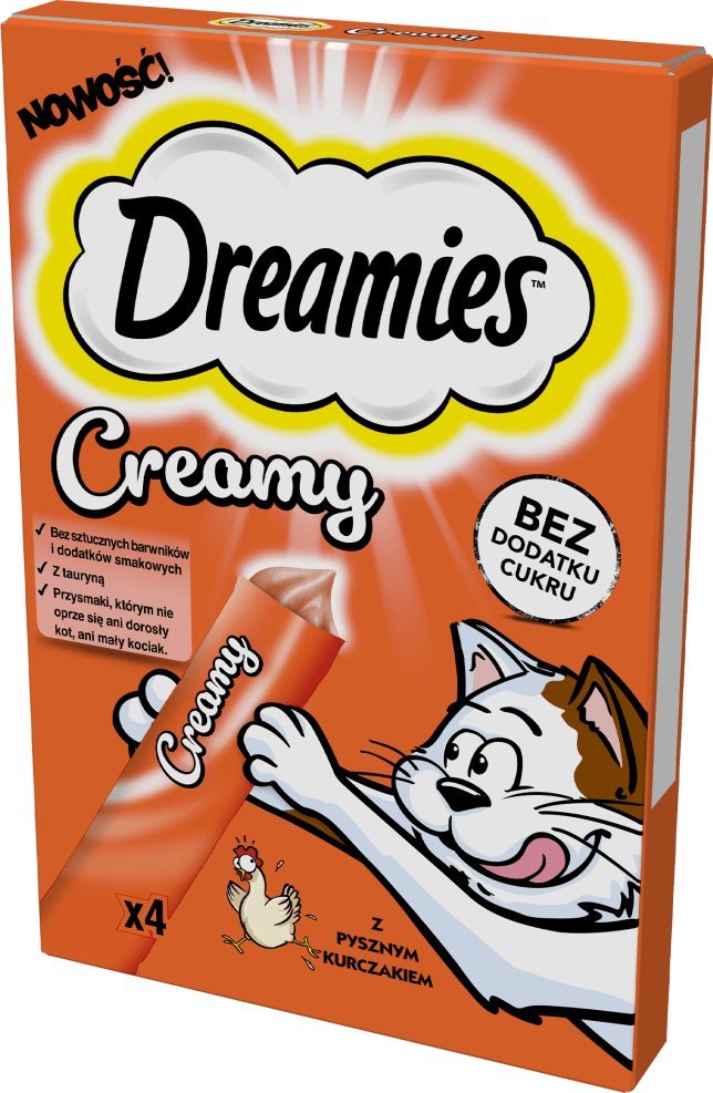 Dreamies Creamy Kurczak 4x10g 12894065 (4008429151378) kaķu barība