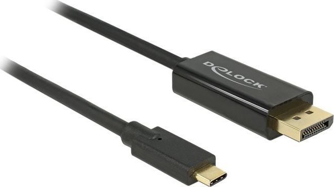 Delock Cable USB Type-C male > DisplayPort male (DP Alt Mode)4K 60 Hz 2m black kabelis video, audio