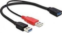 Delock cable USB 3.0-A female > USB 3.0-A male + USB 2.0-A male USB kabelis