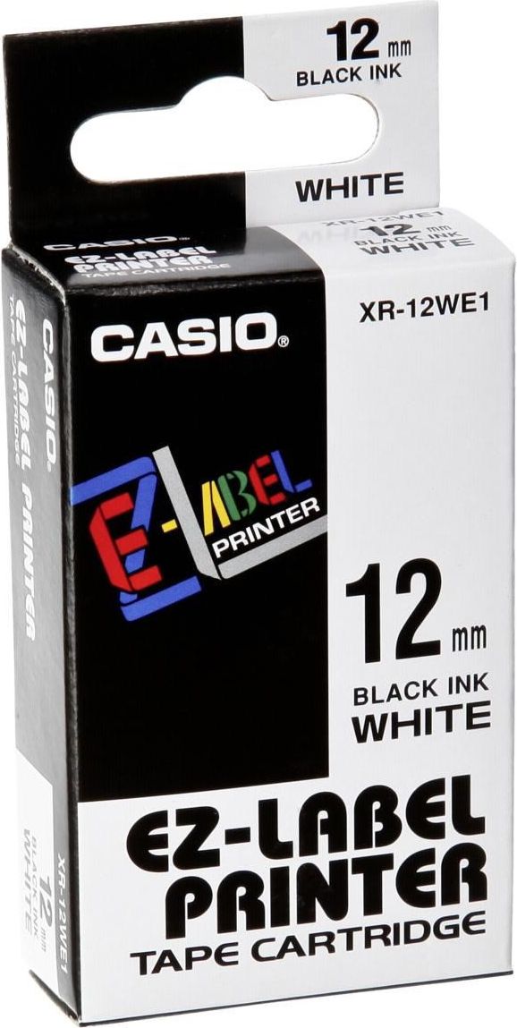 Casio XR-12 WE 12 mm black on white