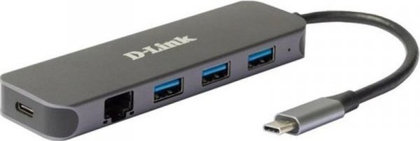 D-Link 5-in-1 USB-C Hub with Gigabit Ethernet/Power Delivery DUB-2334 0790069468612 dock stacijas HDD adapteri