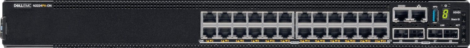 Dell EMC PowerSwitch N2200-ON Series N2224PX-ON - Switch - 24 Anschlasse - managed - an Rack montierbar - CAMPUS Smart Value 5397184224557 datortīklu aksesuārs