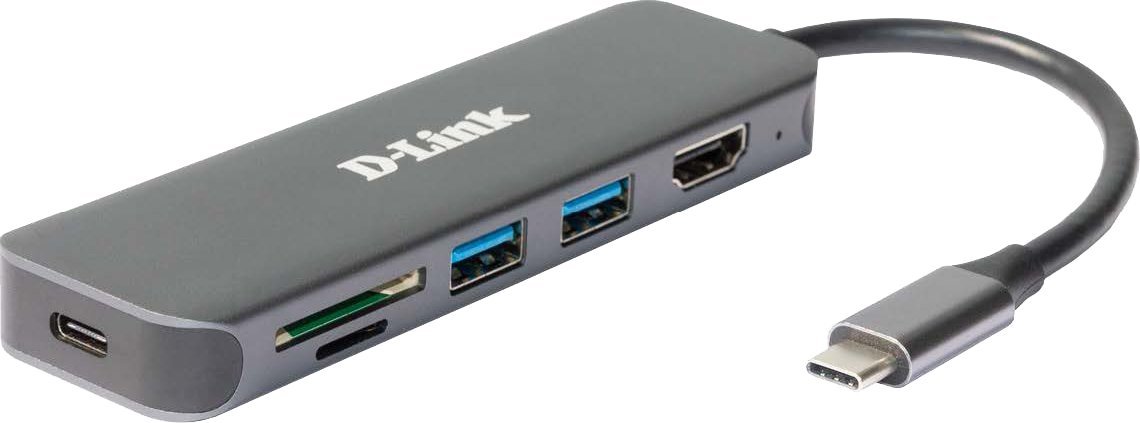 D-Link 6-in-1 USB-C Hub with HDMI/Card Reader/Power Delivery DUB-2327 0790069468582 dock stacijas HDD adapteri