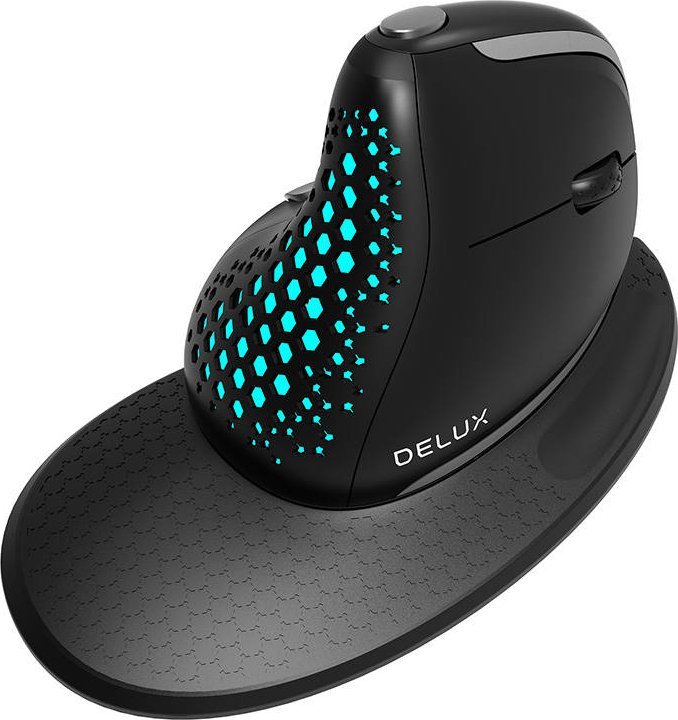 Wireless Vertical Mouse Delux M618XSU BT4.0 + 2.4Ghz 4000DPI RGB Datora pele