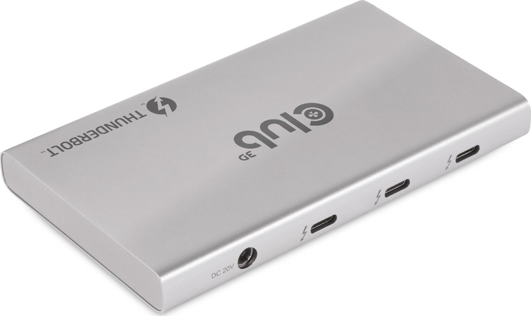 Club3D Thunderbolt4  5-in-1 HUB > 3xThunderbolt/1xUSB  Bu/Bu retail USB centrmezgli