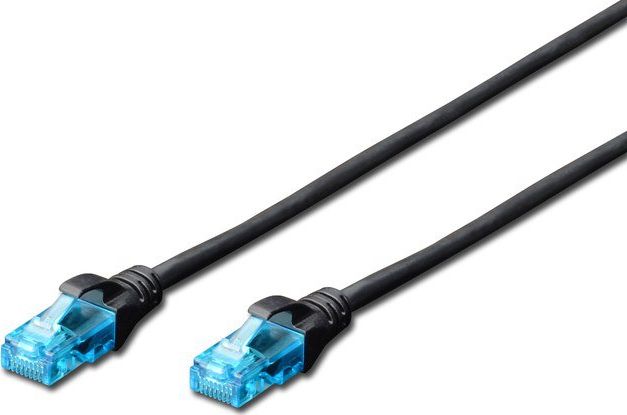 DIGITUS Premium CAT 5e UTP patch 1,0m cable black kabelis, vads